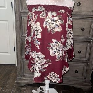 Off the shoulder floral blouse